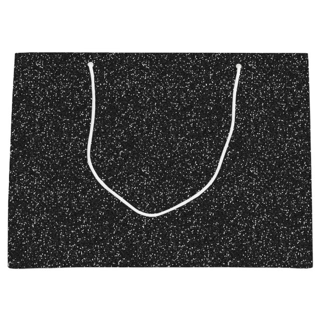 Black Sparkle Glitter Large Gift Bag (Front)