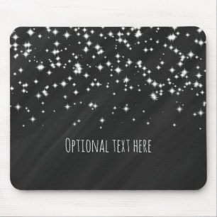 Black & Sparkle Stars Elegant Glamour Mouse Pad