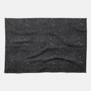 Black Sparkles Tea Towel
