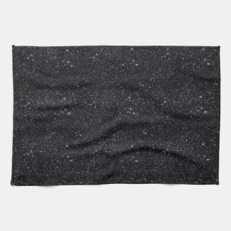 Black Sparkles Tea Towel