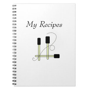 Black Spatulas Spiral Notebook
