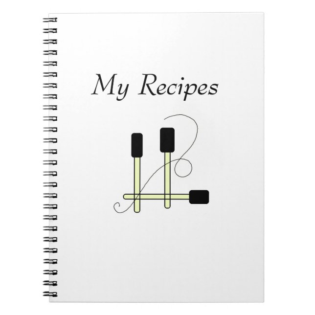 Black Spatulas Spiral Notebook (Front)