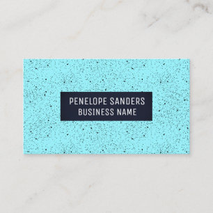 Black Speckled Blue Background Business Card