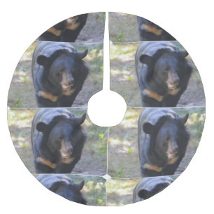 Black Spectacled Bear Brushed Polyester Tree Skirt