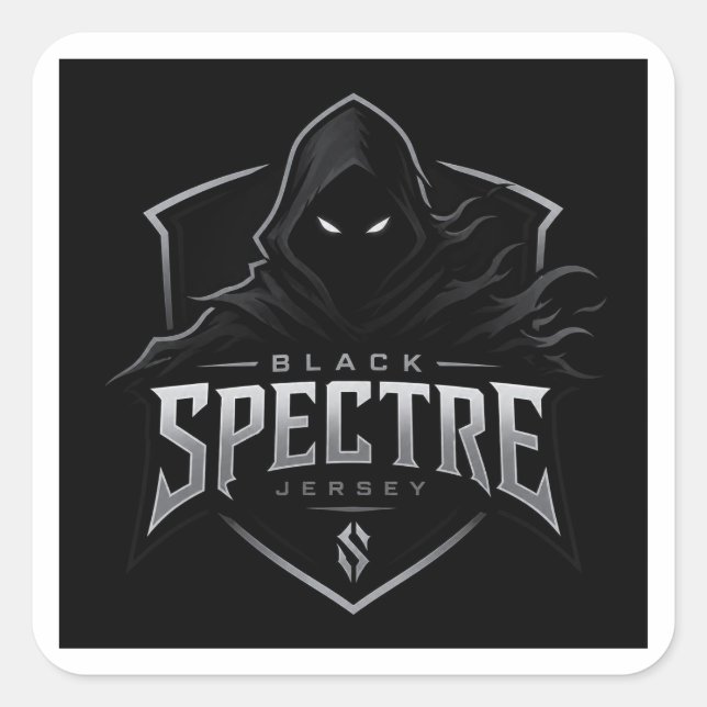 Black Spectre Gaming Square sticker  (Front)