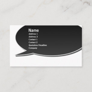 Black Speech Bubble Card