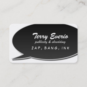 Black Speech Bubble Card