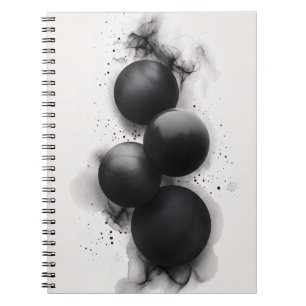 Black Spheres Modern Abstract Art Notebook