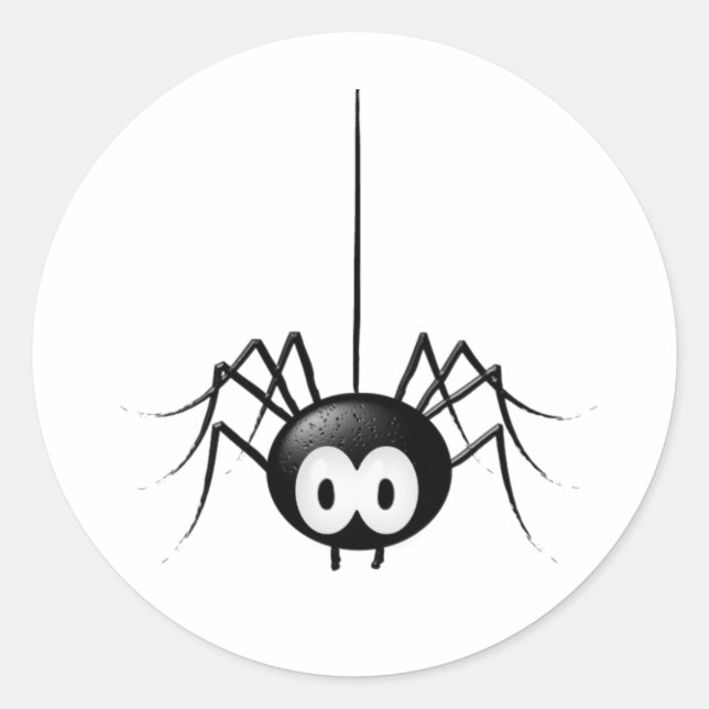 Black Spider Cute Halloween Gift Classic Round Sticker (Front)