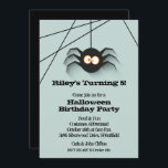 Black Spider Halloween Birthday Party Invitations<br><div class="desc">A creepy black spider hanging from his web,  these invitations are fun for Halloween birthday party invitations for any age,  just change the wording to fit your occasion. MATCHING items in our store.</div>