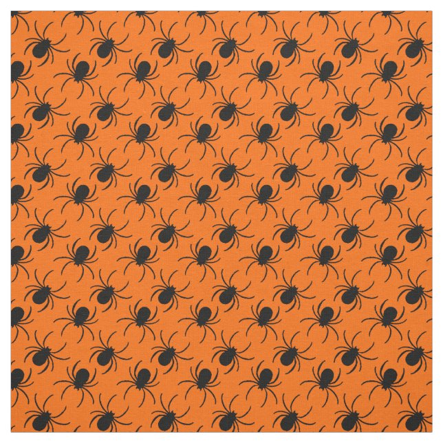 black spider halloween design fabric (Swatch)