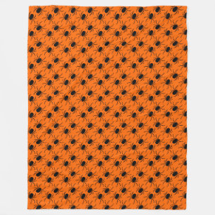 black spider halloween design fleece blanket