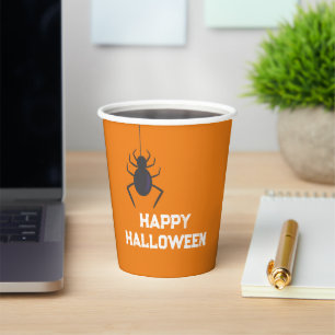 Black Spider Halloween Party Paper Cups