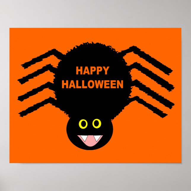 Black Spider Halloween Poster (Front)