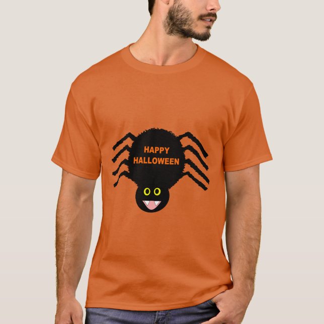 Black Spider Halloween T-Shirt (Front)