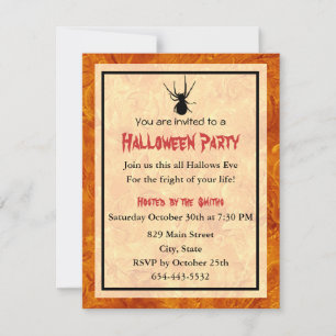 Black Spider Invitation Card Template