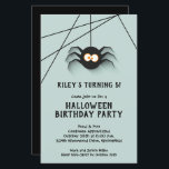 Black Spider Kids Halloween Birthday Invitations<br><div class="desc">Halloween party invitations feature a creepy black spider hanging from his web, fun for Halloween birthday party invitations for any age. Printed on value 110 lb semi-gloss paper. **White ENVELOPES ARE OPTIONAL and an additional cost. Be sure to double-check your order before adding it to your cart as what you...</div>