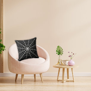 Black spider web Halloween party decor Cushion