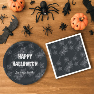 Black spider web, Halloween party Napkin