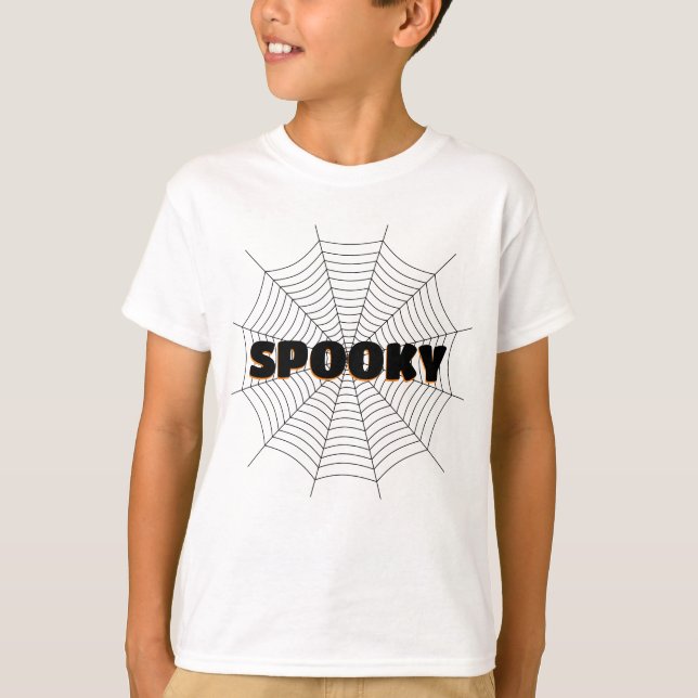 Black spider web Halloween Spooky T-Shirt (Front)