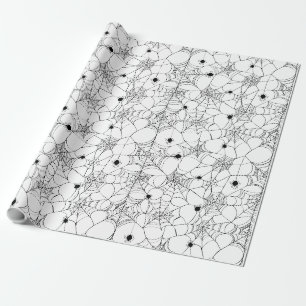 Black Spider Web Halloween Wrapping Paper