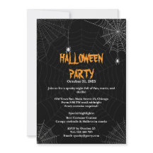 Black Spider Web Typography Halloween Party