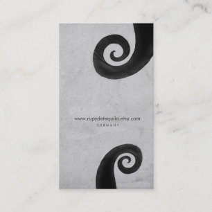 Black spiral distressed handmade business card