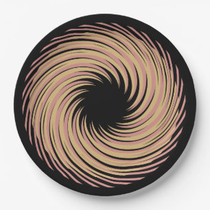 black spiral paper plate