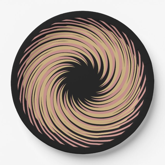 black spiral paper plate (Front)