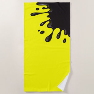 Black splat on Yellow Beach Towel