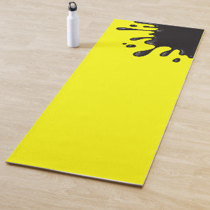Black splat on Yellow Yoga Mat