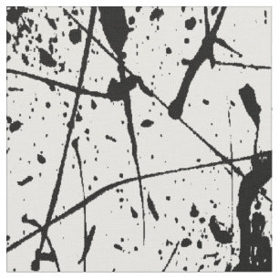 Black Splatter on White Fabric
