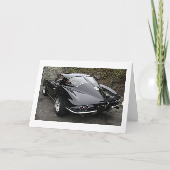 Black Split Window Classic Corvette Card (Front)