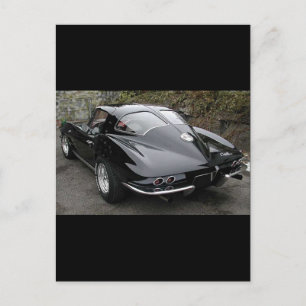 Black Split Window Classic Corvette Postcard