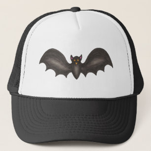 Black Spooky Flying Bat Halloween Trick-or-Treat Trucker Hat