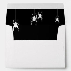 Black Spooky Spider Halloween Inside Envelope
