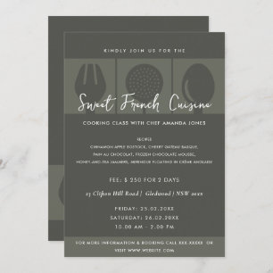 BLACK SPOON FORK COOKING CLASS INVITE TEMPLATE