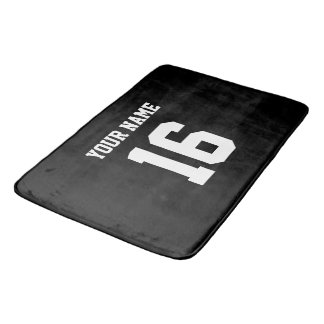 Black Sporty Team Jersey Bath Mat