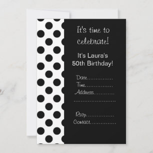 Black spot 50th birthday invitation