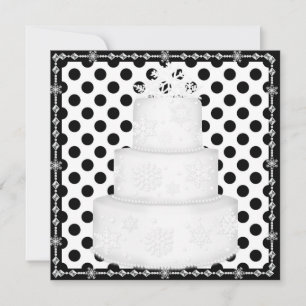 BLACK SPOT CAKE WEDDDING INVITATION