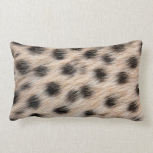 black spotted Cheetah fur or Skin Texture Template Lumbar Cushion