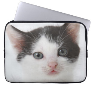Black Spotted Kitten Laptop Sleeve