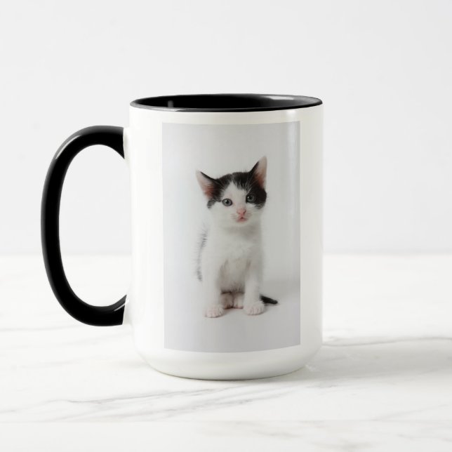 Black Spotted Kitten Mug (Left)