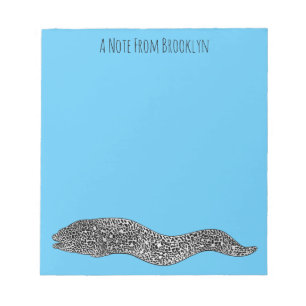 Black spotted moray eel cartoon illustration notepad