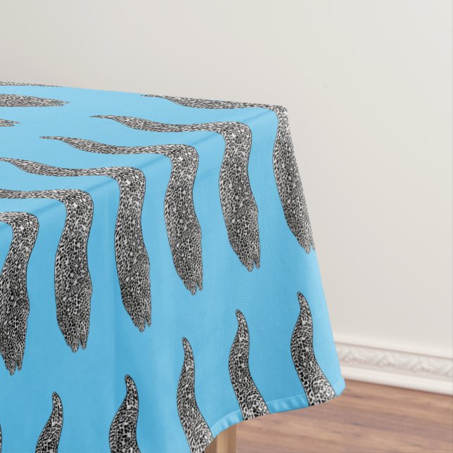 Black spotted moray eel cartoon illustration tablecloth (In Situ)