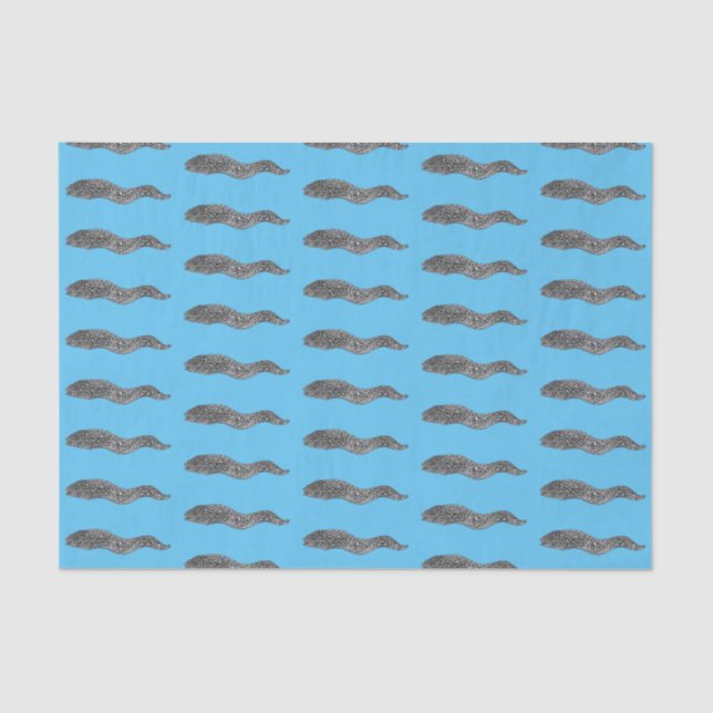 Black spotted moray eel cartoon illustration tissue paper (Front)