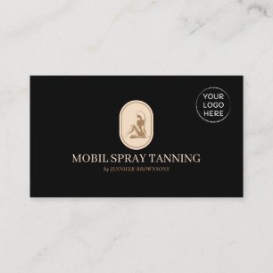 Black Spray Tan Beauty Body Skincare custom logo Business Card