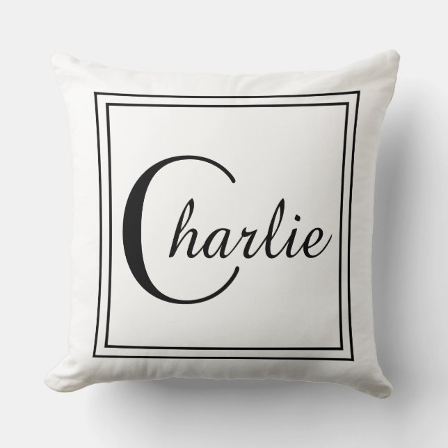 Black Square Border Cushion (Front)