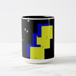 black square designed cup/mug Two-Tone coffee mug