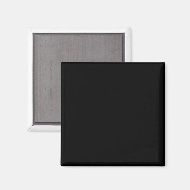 Black Square Fridge Magnet (Front/Back)